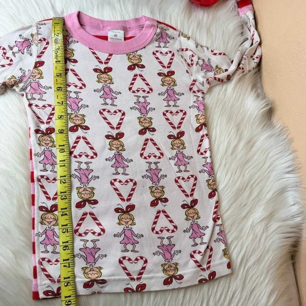 Hanna Andersson Dr. Seuss Grinch Long John Pajama Set Cindy Lou Who Candy Cane 8